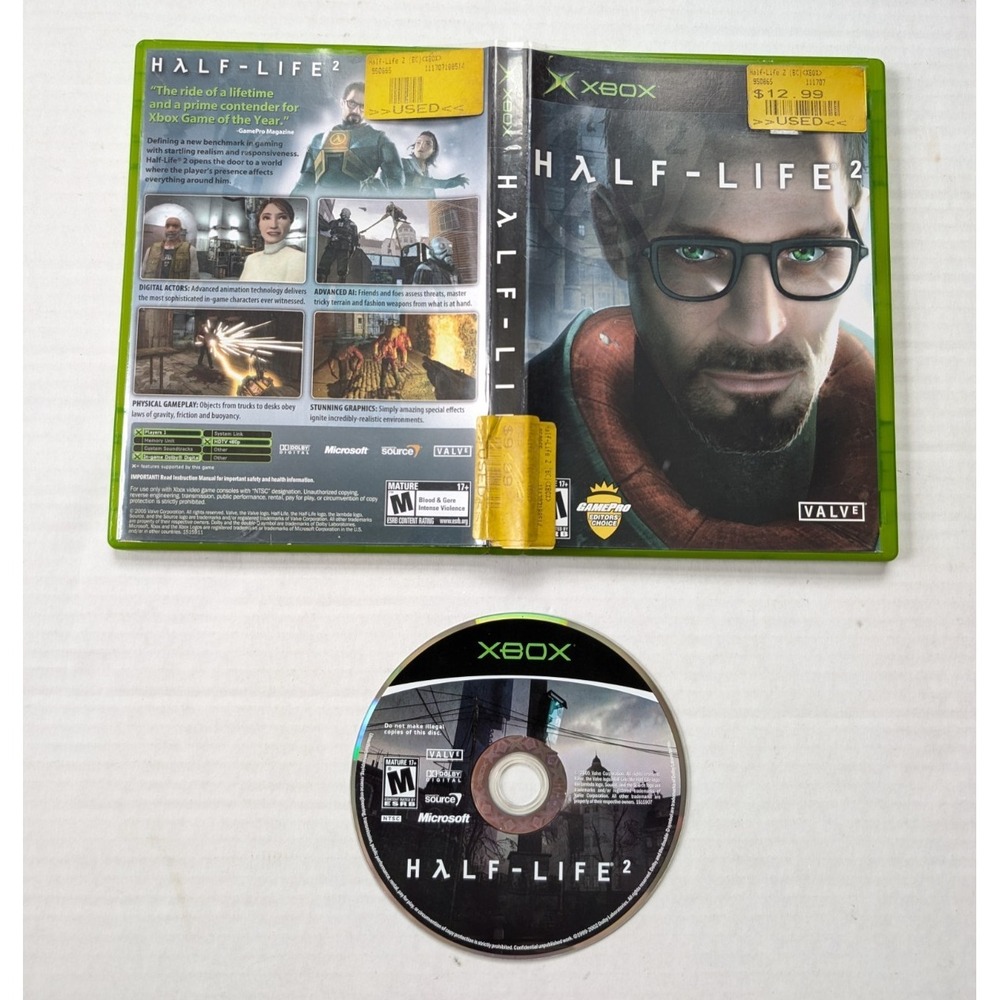 Half-Life 2 NO MANUAL Microsoft Xbox 2005 Tested Working Valve
